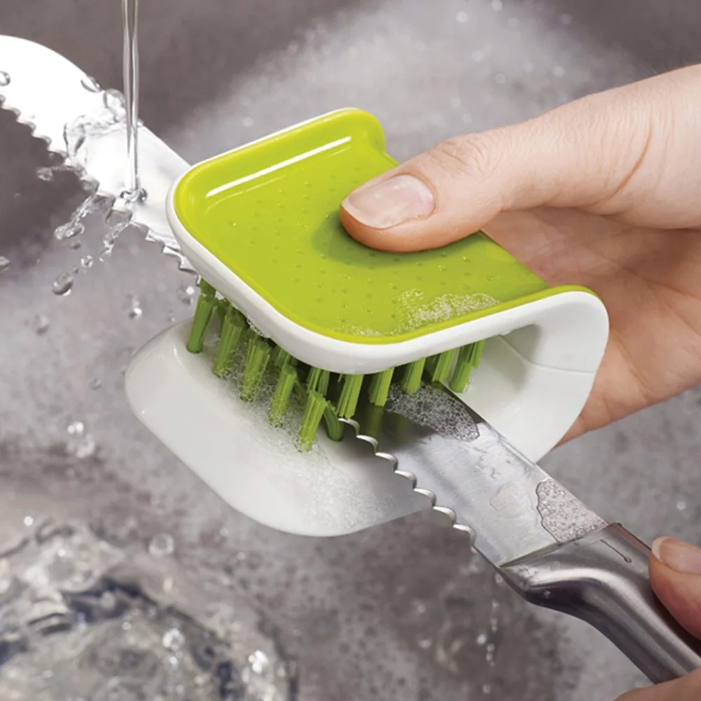 

Creative Knife Fork Cutlery Pot Plate Bowl Brush With Detergent Jar Kitchen Cleaning Brush Not Dirty Hand Durable Cutlery Brush