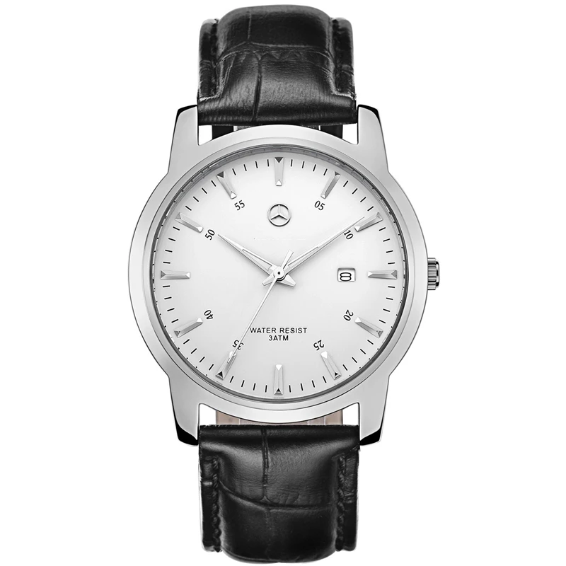 MERCEDES BENZ мужские часы люксовый бренд кварцевые часы модные наручные часы Повседневное платье montre homme - Цвет: white