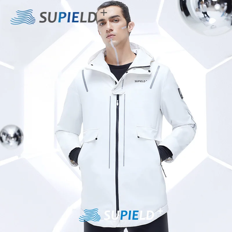 

Supield Aerogel Men Anti-cold Coat Hooded Winter Thermal Warmer Outerwear Men's White Jacket Winter Waterproof Windproof Coats