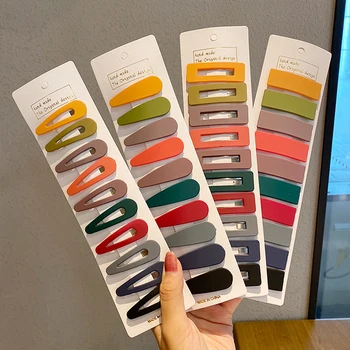 

10Pcs/pack Candy Color Geometric Hairpins Women Barrette Hairgrips Girls Hair Clips Headdress Barrettes Bobby Pin Hair
