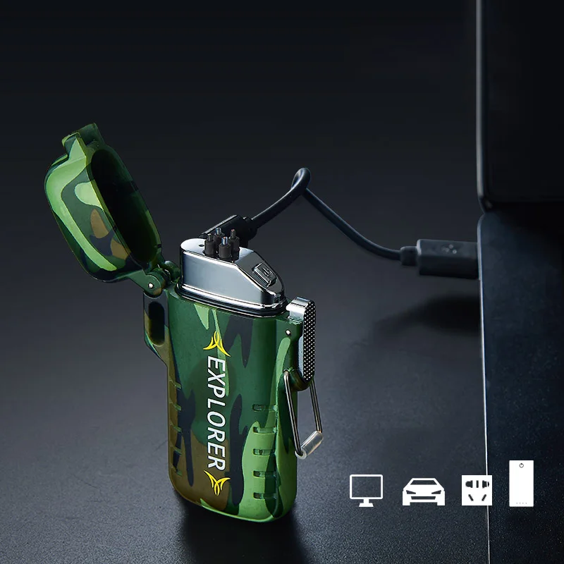 Водонепроницаемая электронная USB Зажигалка двойная дуговая плазменная