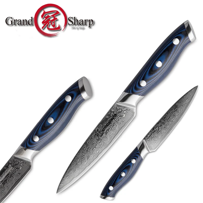 GRANDSHARP 5 дюймов дамасский Универсальный нож кухонный нож 67 слоев японский дамасский VG-10 из нержавеющей стали кухонные инструменты ножи