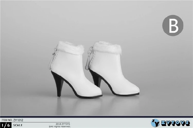 ZYTOYS ZY1012 1/6th женский средней длины, сапоги-трубы с обувь на меху реквизит для детей возрастом от 12 дюймов Коллекционные фигурки "сделай сам"