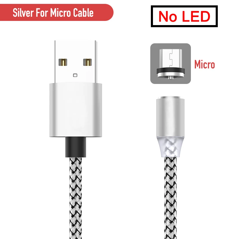 Магнитный кабель type C Micro USB светодиодный шнур для зарядки iPhone зарядный провод Кабо Для Xiaomi 8 Redmi Note 7 huawei - Цвет: Normal Magnetic