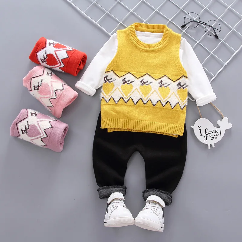 

Men And Women Children New Style Autumn Clothing Korean-style Children Strawberry Sweater Waistcoat Knitting Suit Crew Neck Long