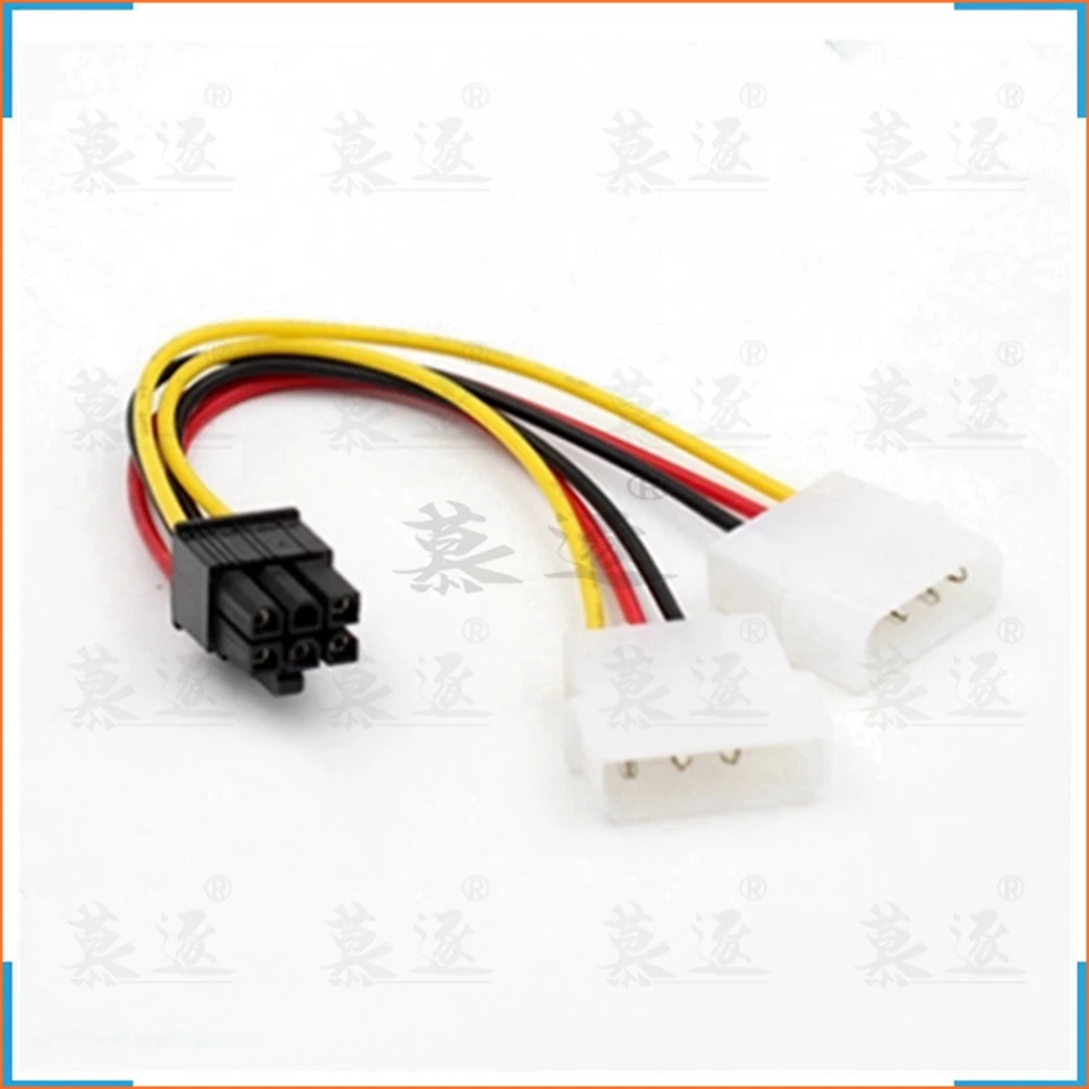 1 шт. 6 дюймов 2 x Кабель преобразователя питания Molex 4 pin to 6-Pin PCI Express Видеокарта Pci-e ATX