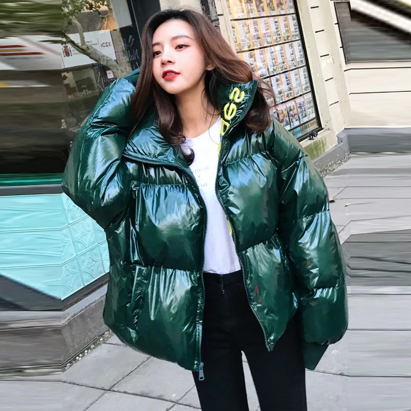 

Embroidered Bright Surface Cotton-padded Clothes Women's Short Winter 2019 New Style Short-height Loose Warm Cotton Coat CHIC Br