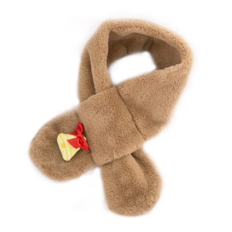 Детские шарфы для девочек милый плюшевый меховой шарф-воротник шаль шеи теплые шарфы аксессуары для зимы - Цвет: A6