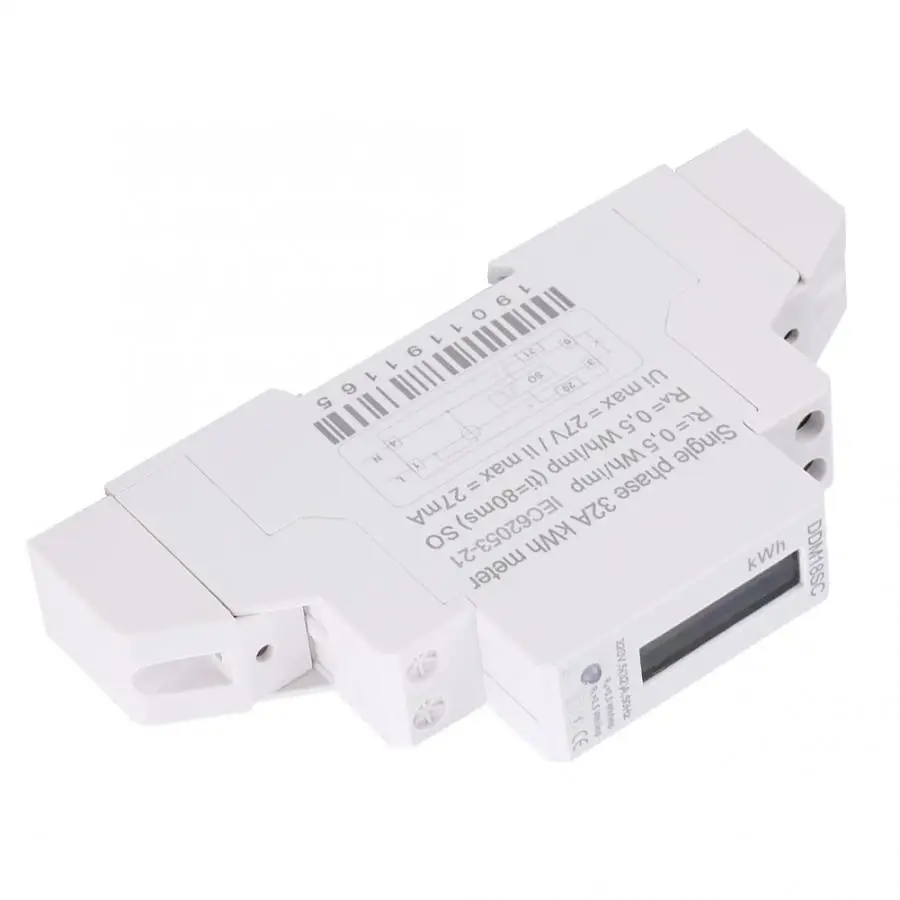 1P LCD Digital Display Single Phase Din Rail Electricity Power Consumption Energy Meter electric meter