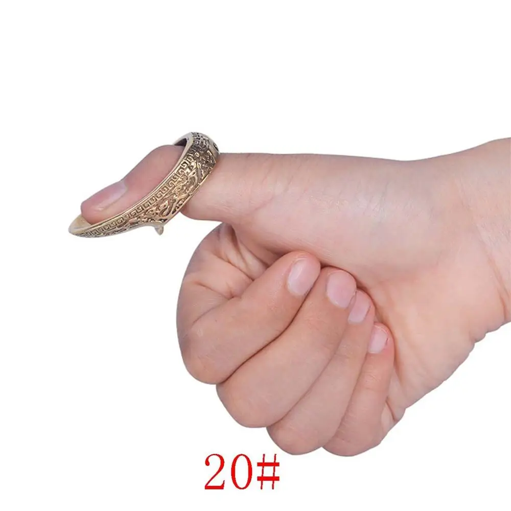 MILAEM Archery Thumb Ring Traditional Handmade Thumb Protector Archery Brass Finger Safety Ring