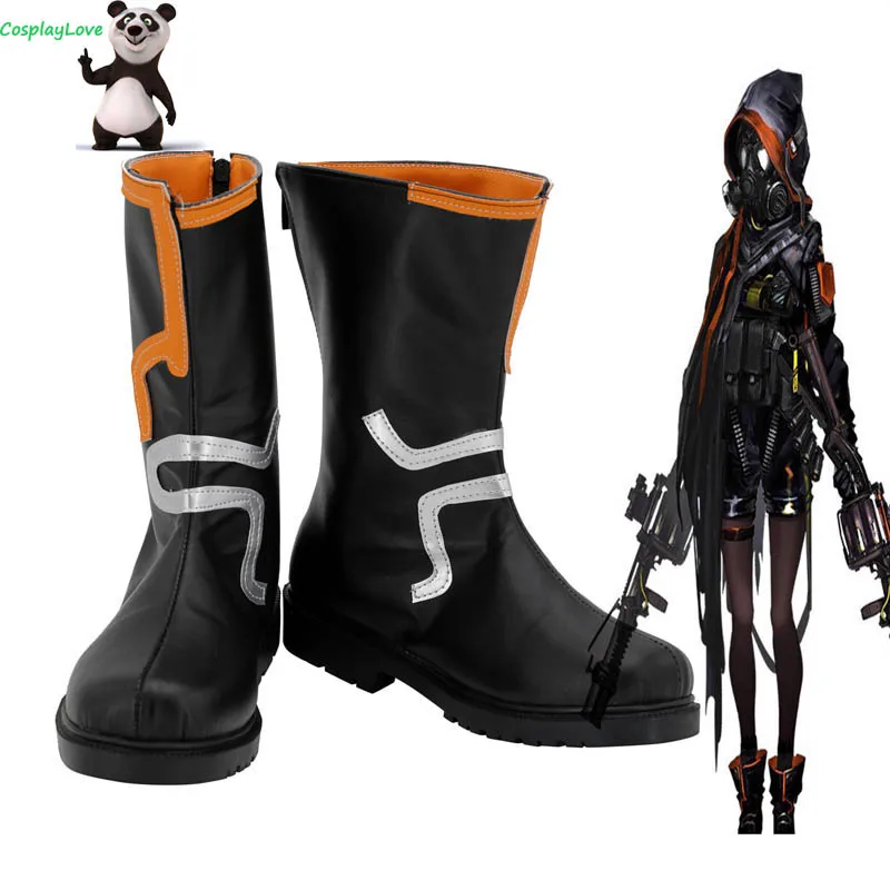 

Arknights Skullshredder Black Cosplay Shoes Cosplay Long Boots Leather Custom Made For Party Christmas Halloween
