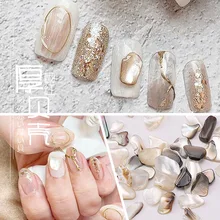 Натуральный маникюр полукруг полоса квадратный эллипс симфония Цвет молочно-белый камень онлайн знаменитостей Abalone оболочки фрагмент есть T
