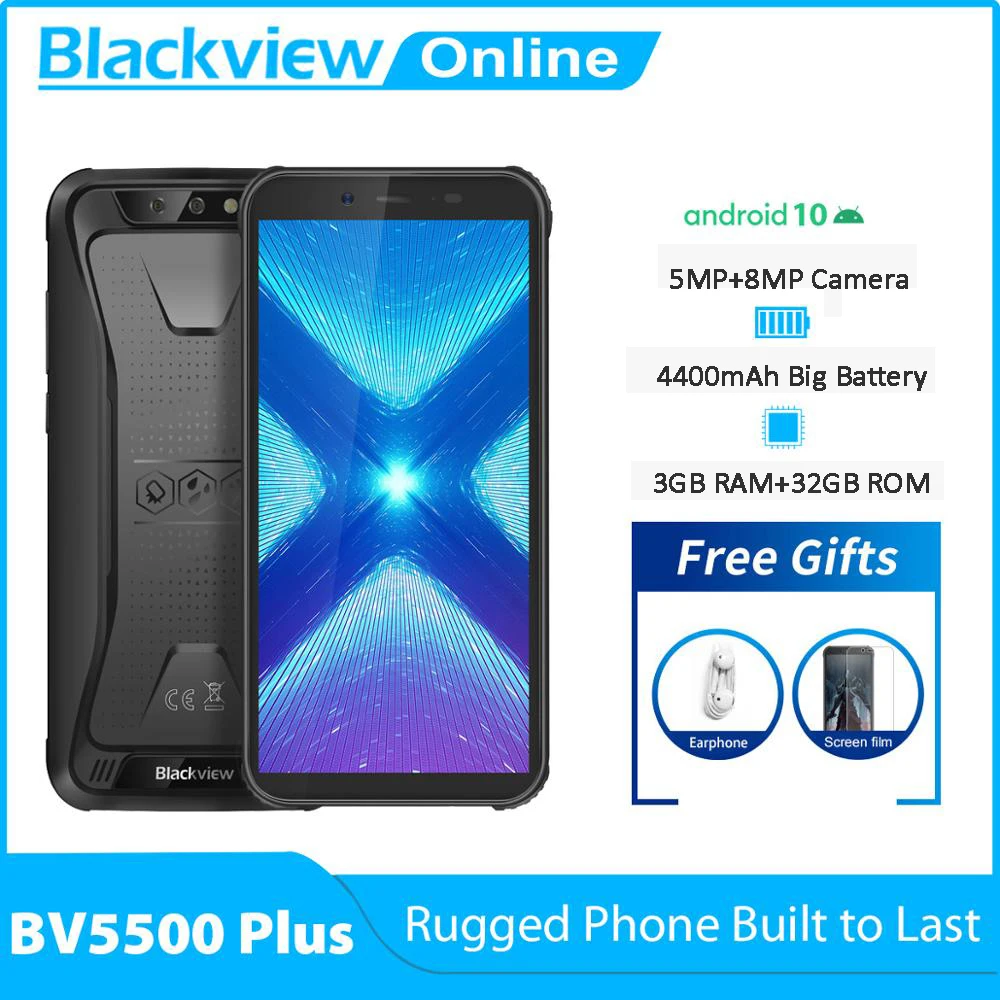 Blackview New Bv5500-Plus 32GB 3GB WCDMA/GSM/CDMA/LTE Quad Core Face Recognition 8mp