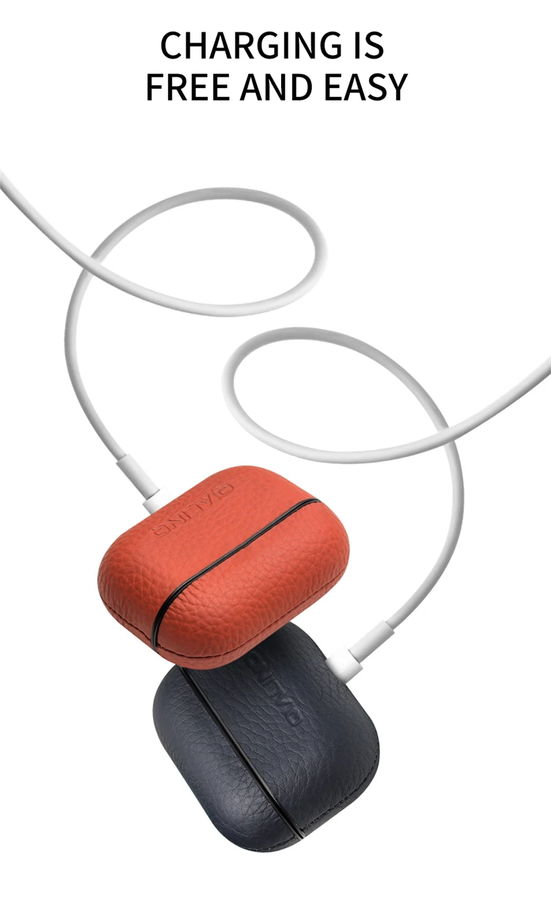 QIALINO чехол из натуральной кожи для Apple AirPods Pro, мягкий силиконовый чехол с защитой от потери, мини-карман для Apple AirPods 3, ультратонкая сумка