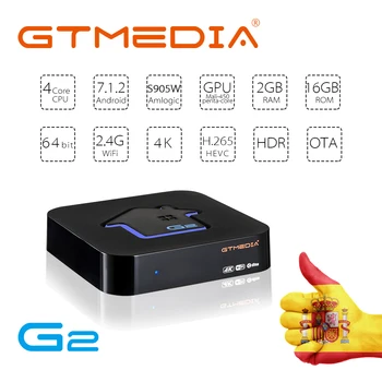 

GTMEDIA G2 TV BOX Android 7.1 Amlogic S905X Quad Core 2GB + 16GB Wifi Box 4K Android Set top box Netflix pk X96 TVBOX