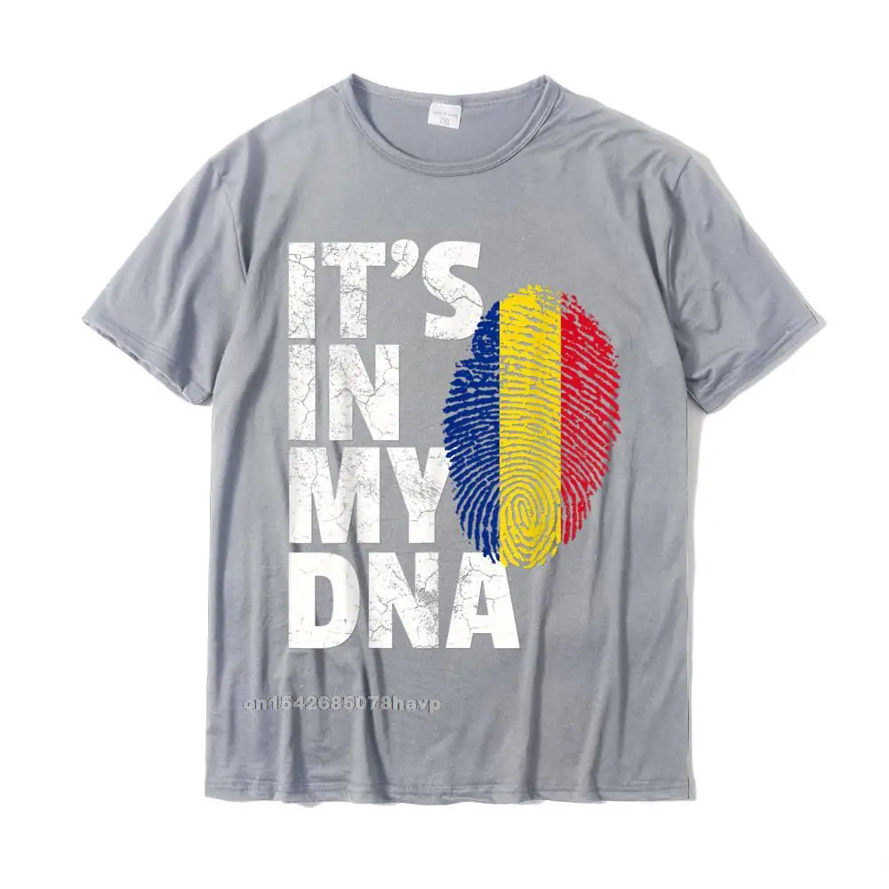 Printed Printed On Round Collar T Shirts Summer Autumn Tops T Shirt Short Sleeve for Men New Arrival All Cotton Party T Shirt ITS IN MY DNA Romanian Romania Flag T-Shirt Men Women Gift__2062. grey