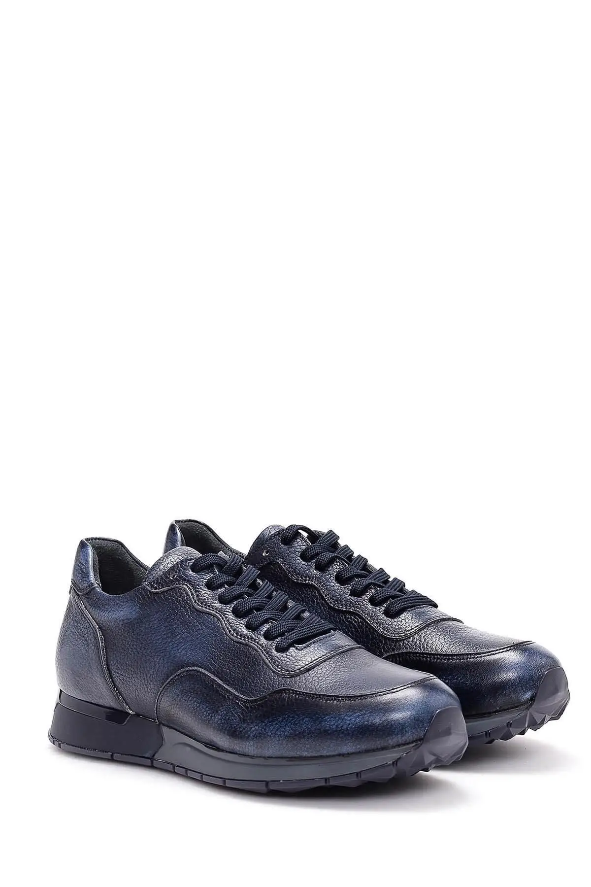 Derimod Genuine Leather Navy Blue Men 'S Sneaker