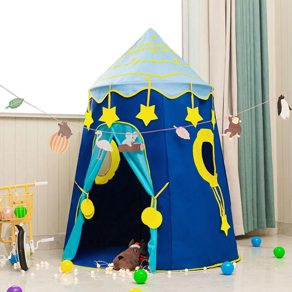 Play Tent Portable Foldable Children Castle Girls Folding Tent Children And Boy Castle Play House Kids Gifts Outdoor Toy Tents