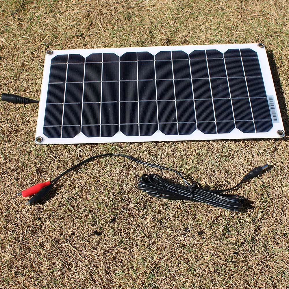 

6V 10w solar panel kit Transparent semi-flexible Monocrystalline solar cell DIY module outdoor connector USB5V DC 6v charger