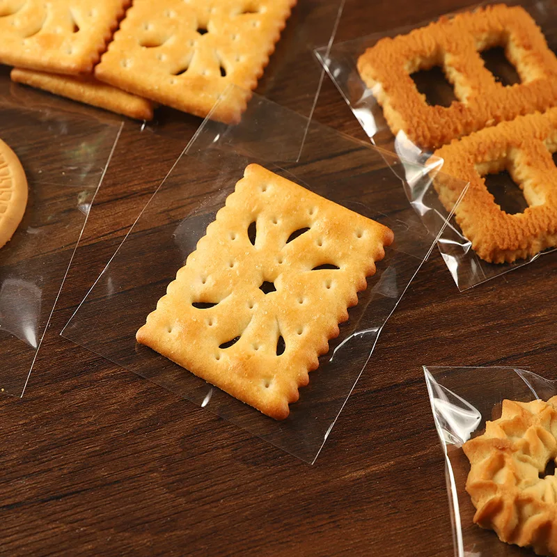 Transparent Clear Biscuit Bread Cookie Bags Food Candy Chocolate Wedding Birthday Party Plastic Packaging Bag 100pcs storage bag,storage box