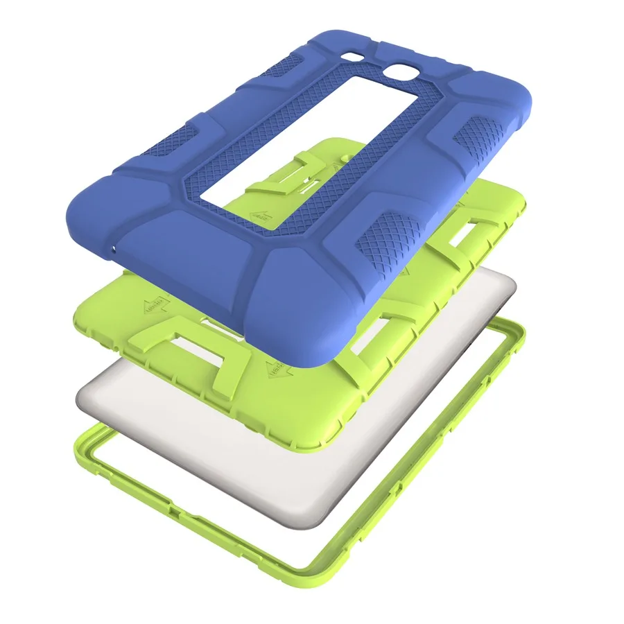 Прочная гибридная Защита Чехол для Samsung Galaxy Tab E 9,6 SM-T560 T561 ударопоглощающий Силикон+ PC чехол с подставкой+ пленка+ ручка
