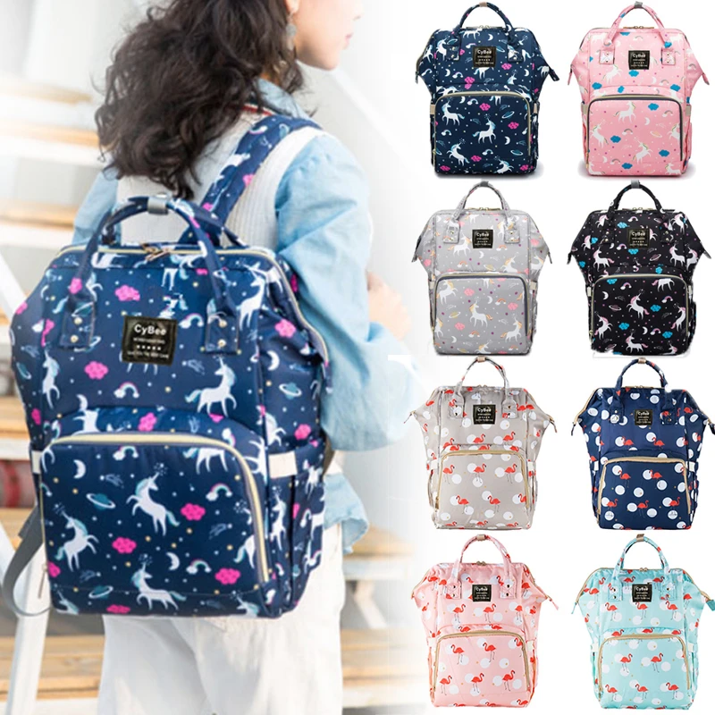 

Unicorn Flamingo Mammy Bag Diaper Daily Bag Commuting Backpack Maternity Large Nappy Printed Babies Bag Travel Picnic Baby Care