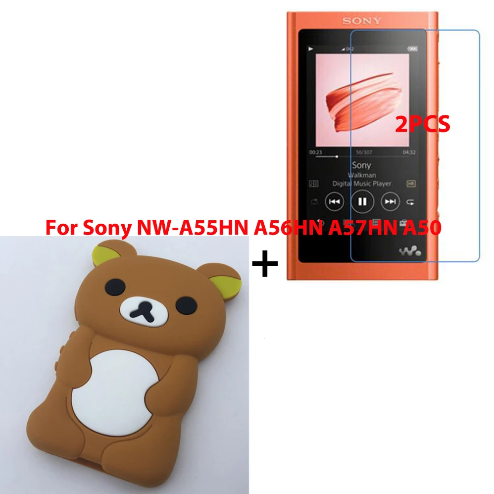 2 упаковки для sony Walkman NW-A55HN A56HN A57HN A50 A55 A56 A57 MP3-плеер защитная пленка и противоударный мягкий силиконовый чехол