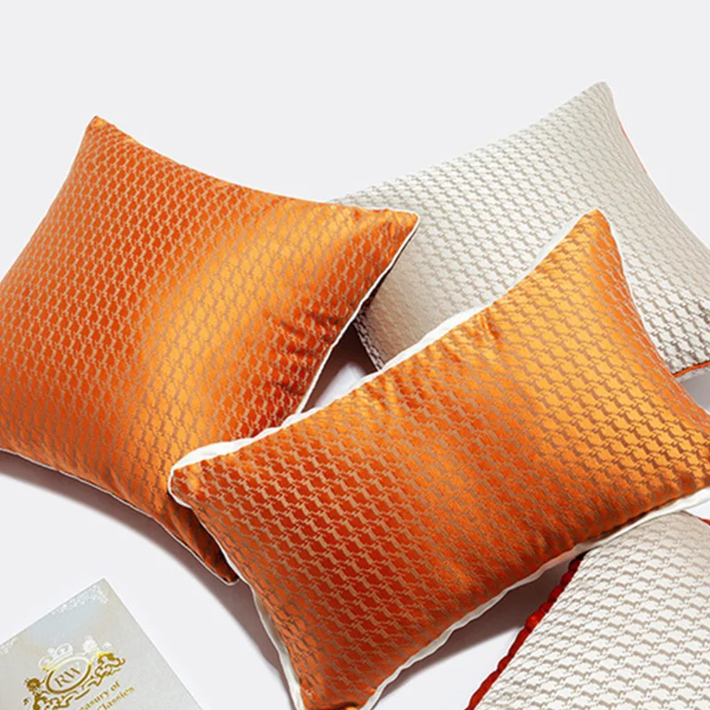 

Jacquard Plaid Pillow Case Cover Square Polyester Pillowcase 45*45cm Decorative Throw Pillow Case Cover for Home