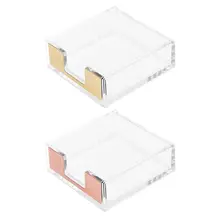 Прозрачная квадратная коробка для заметок, держатель для карт, органайзер для канцелярских принадлежностей, коробка для заметок