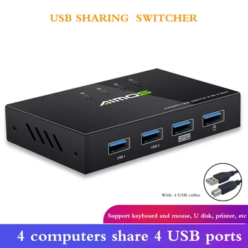 

USB HDMI KVM Switch Box 4K Video Display USB 2.0 Switch KVM Switcher Splitter Box For 4 PC Sharing Printer Keyboard Mouse KVM