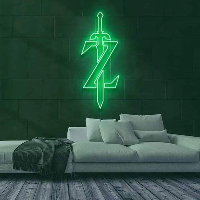 Insegna Al Neon LED Zelda, Luce Blu Decorativa 16,7x12,5 Pollici Con Cavo USB, Perfetta Per Camera Da Letto