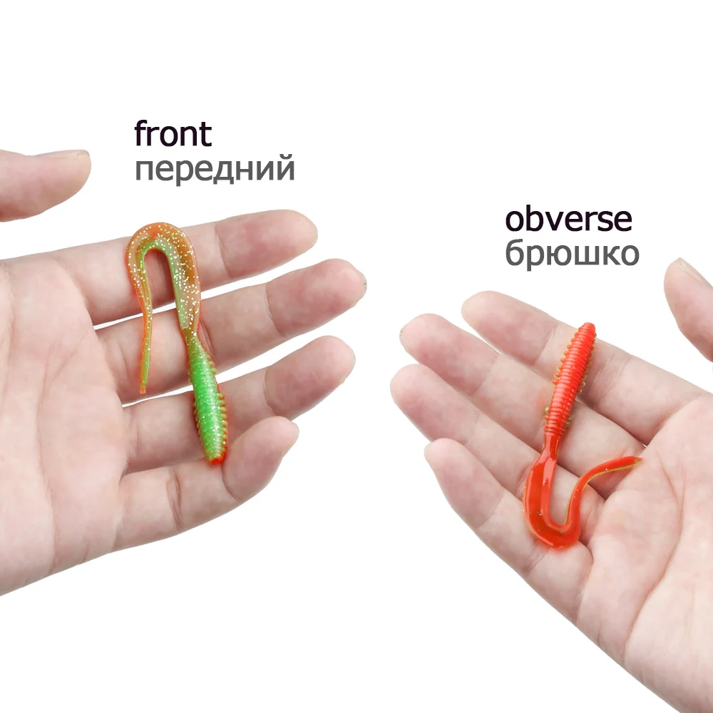 DONQL 10Pcs Silicone Soft Lures Worm Long Tail Fishing Bait Artificial Rubber Bass Saltwater Jig Swimbait Soft Lures With Hook1 (1)