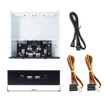 

Two switches and USB 2.0 HUB 2-port front panel to 9Pin cable for 5.25-inch CD-ROM tray computer data adapter