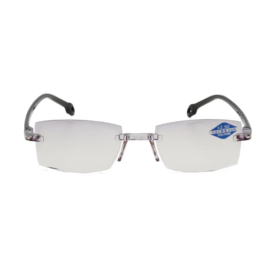

Rimless Diamond-cut Reading Glasses Anti-blue Light and Neutral /