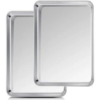 

Baking Pan, Biscuit Pan 12 Inch Stainless Steel Baking Pan, Non-Toxic Healthy, Heavy and Thick Metering, Mirror Coating and Dish