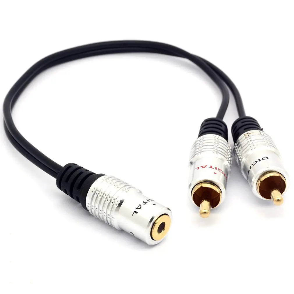 Изысканный дизайн прочный Pro 2 Rca штекер 3,5 мм стерео разъем кабель Aux Phono Jack адаптер