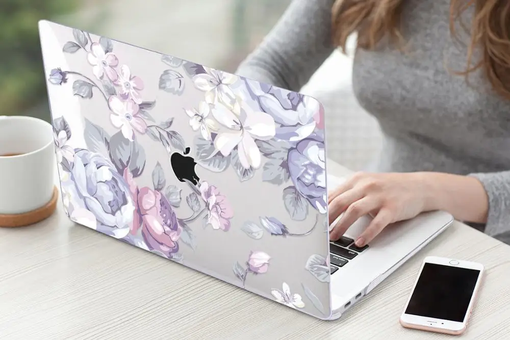 Цветочный чехол для ноутбука MacBook Air 13 A1466 A1932 Pro 13 15 16 дюймов Сенсорная панель A2141 a2159 пластиковый жесткий чехол Keybaord