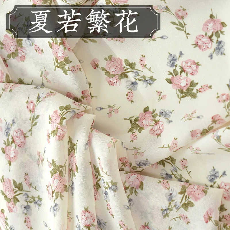 150 см* 50 см цветочный принт шифоновая ткань модная ткань для платья юбка вечерние декоратор летнее платье ткань пэчворк материал