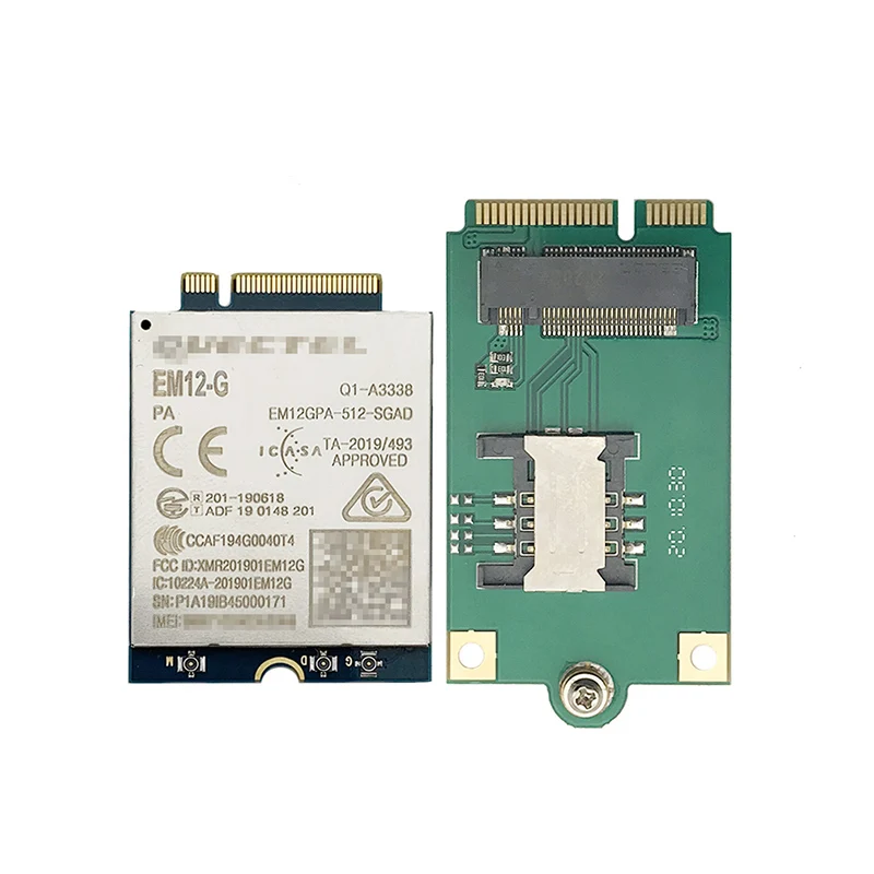 

В наличии Quectel EM12-G с m.2 на mini pci-e адаптер EM12GPA-512-SGAD EM12 Cat-12