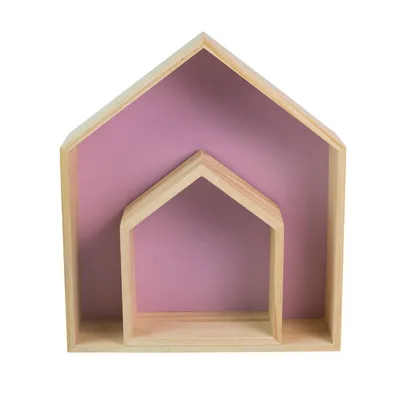 Wall Hanging Decor Wooden House Shelves Home Derocation Storage Shelf Wall Hanging Wall Shelves for Kid Room Children Decorative