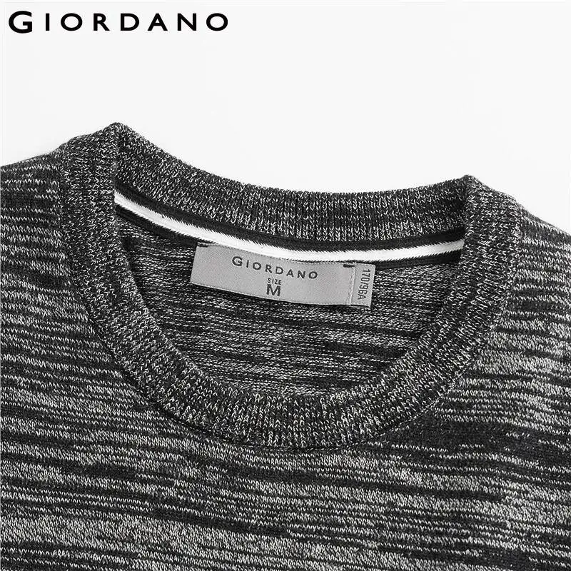 Giordano мужской джемпер с круглым вырезом и длинными рукавами из натурального хлопка