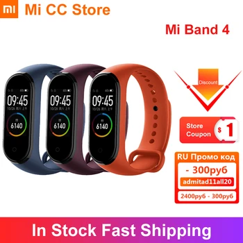 

Xiaomi Mi Band 4 Bracelet Heart Rate Fitness Tracker Bluetooth5.0 Sport Waterproof 3 Color AMOLED Screen Smart Band