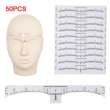 50 pçs sobrancelha estêncil reutilizável semi permanente maquiagem microblading medida tatuagem régua ferramentas sobrancelha estênceis