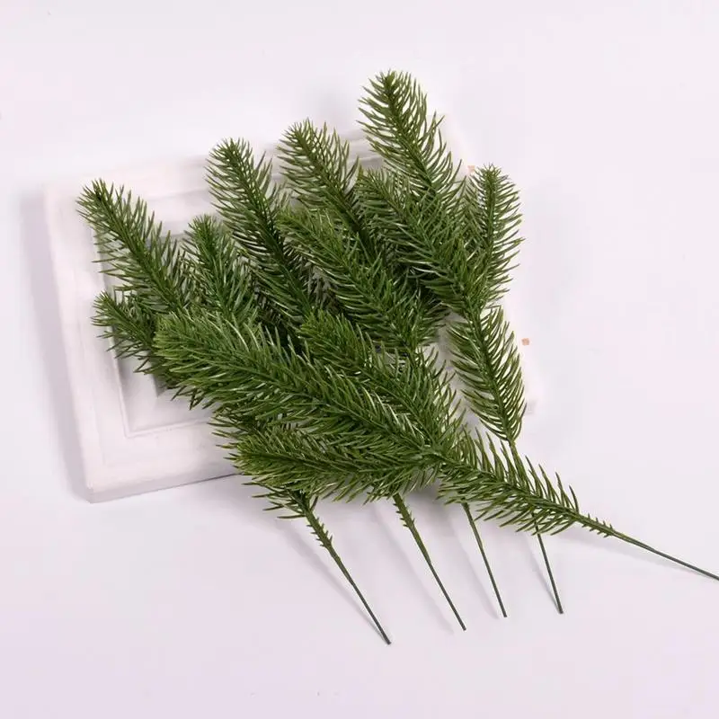 

10Pcs Artificial Flower Green Pine Needle for Wedding Decoration DIY Craft Gift chenille wire Xmas Tree Decor Fake Plant