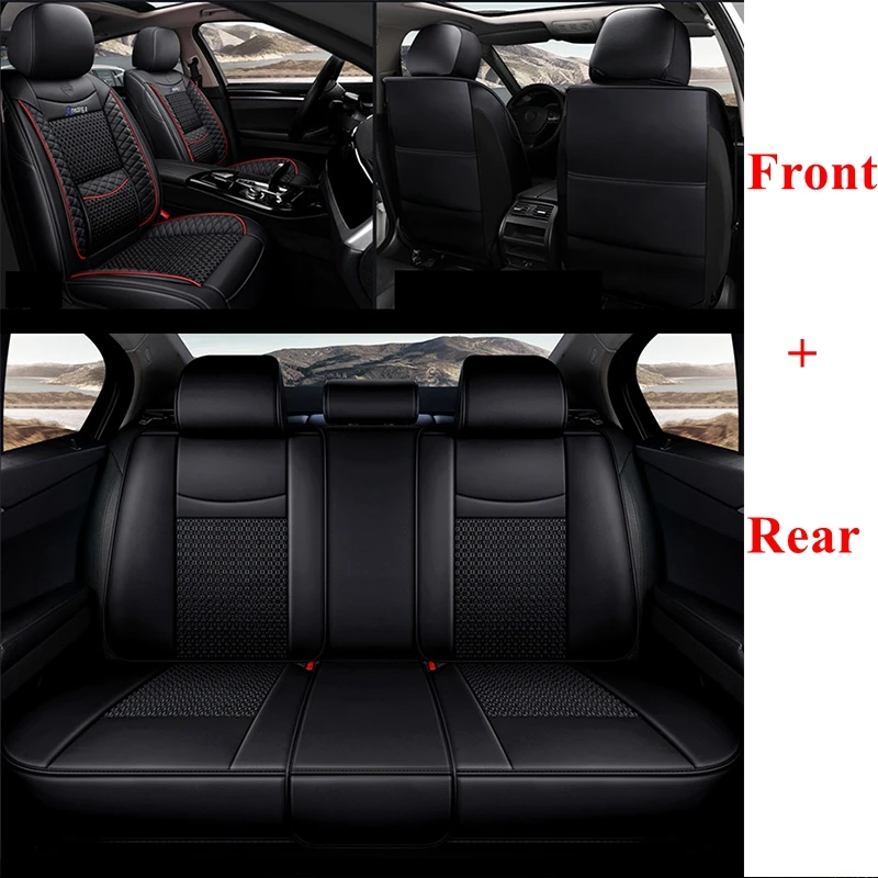 Передний+ задний Чехол для сидения автомобиля для Toyota RAV4 Avensis CHR Avensis Camry 4runner Reiz Land Cruiser AVALON Королла автомобильные аксессуары - Название цвета: black standard