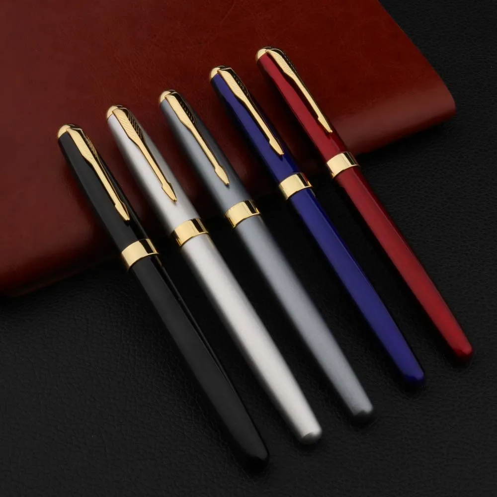 High Quality Metal 388 Fountain Pen Business Black Golden Student Stationery Office School Supplies Gift Ink Pens