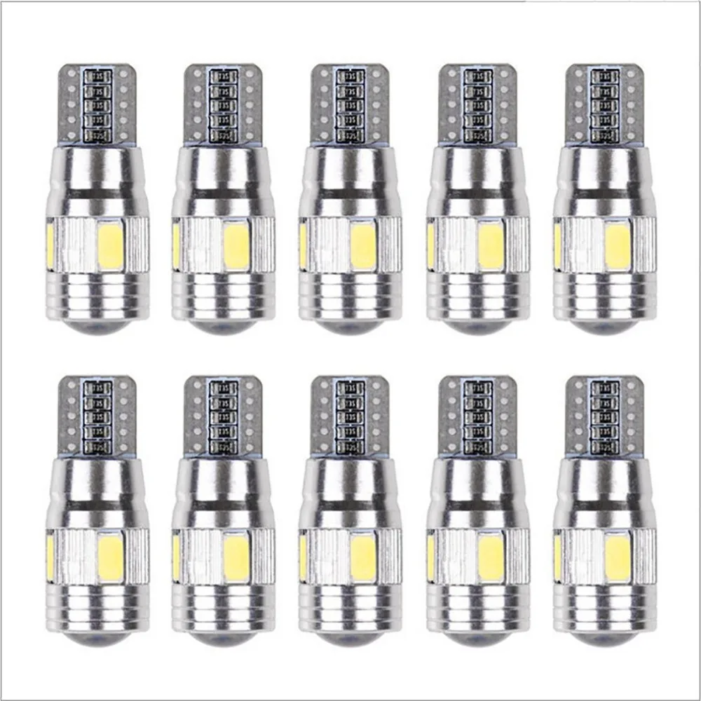 Автомобильный светильник, 10 шт., 5630, 6smd, W5w, 12 В, светодиодный задний тормозной светильник, Автомобильный светодиодный светильник, Canbus, клиновидная лампа, горячая распродажа
