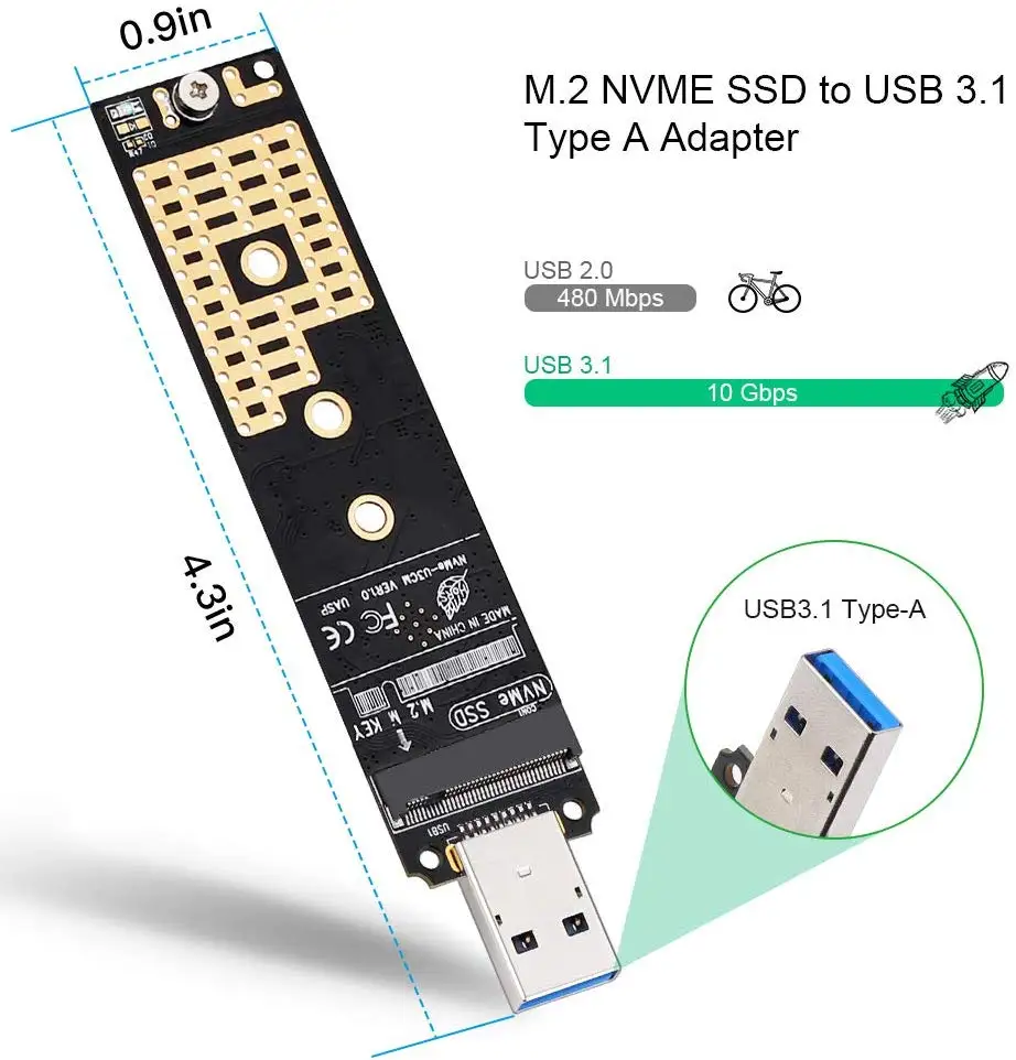 Onvian M 2 NVME to USB Adapter M Key M 2 NGFF NVME to USB 3 3