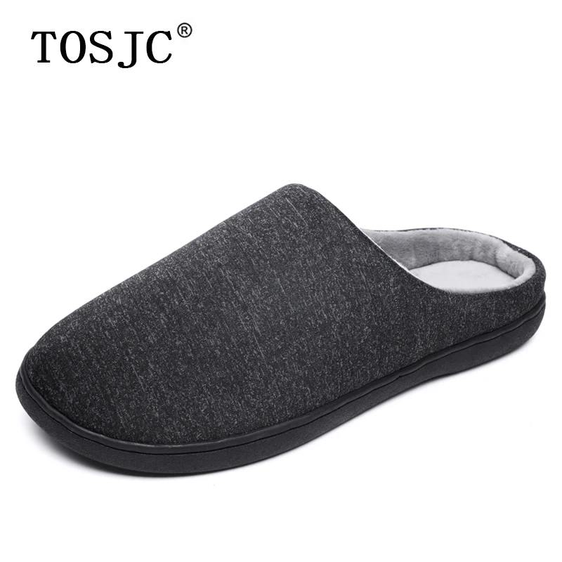

TOSJC Unisex Indoor Home Slippers Short Plush Men Half Shoes Winter Warm Slides Woman Sandals Lightweight Fur Slippers Zapatos