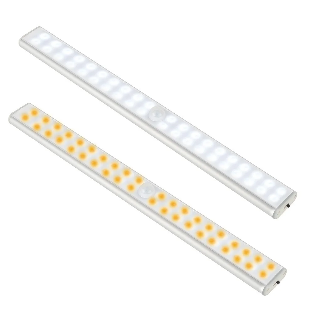 24/40/60LED движения Сенсор ночника шкаф шкафа лестницы ночной Светильник USB